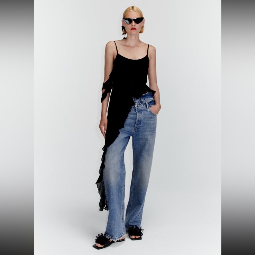 Zara Ruffled Asymmetrical Top Limited Edition